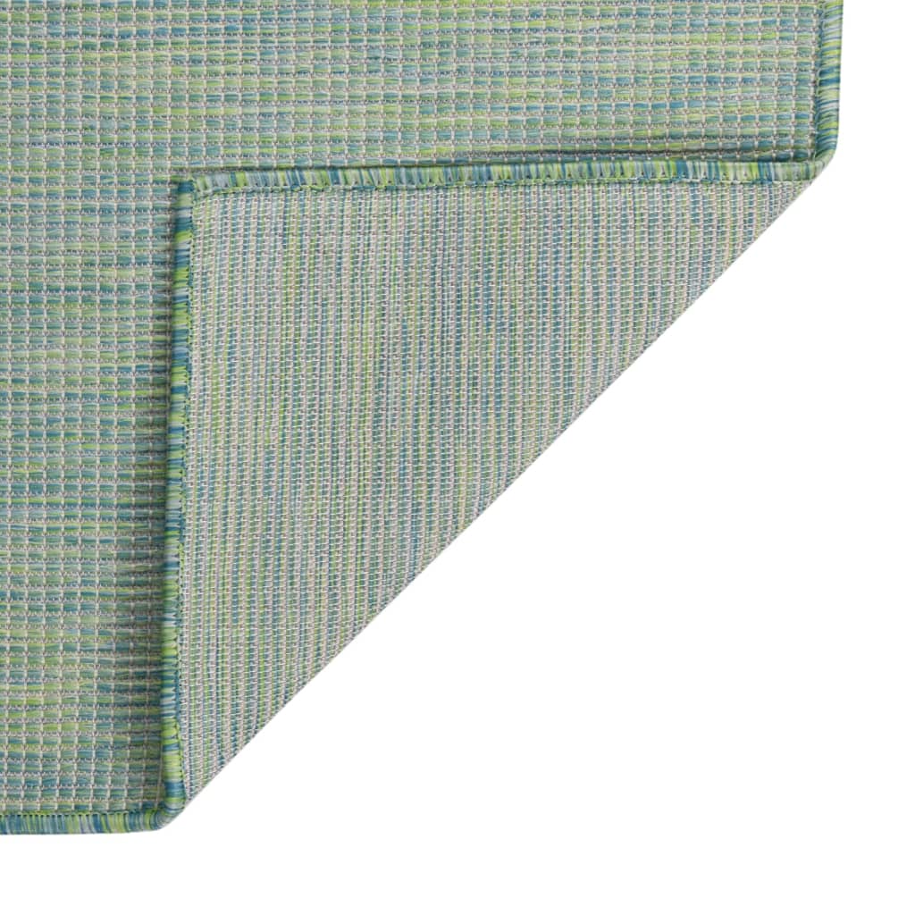 Utendørs flatvevd teppe 120x170 cm turkis