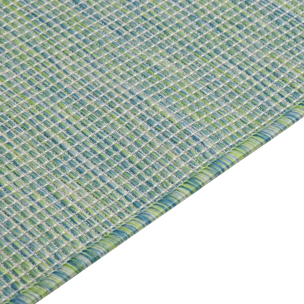 Utendørs flatvevd teppe 120x170 cm turkis