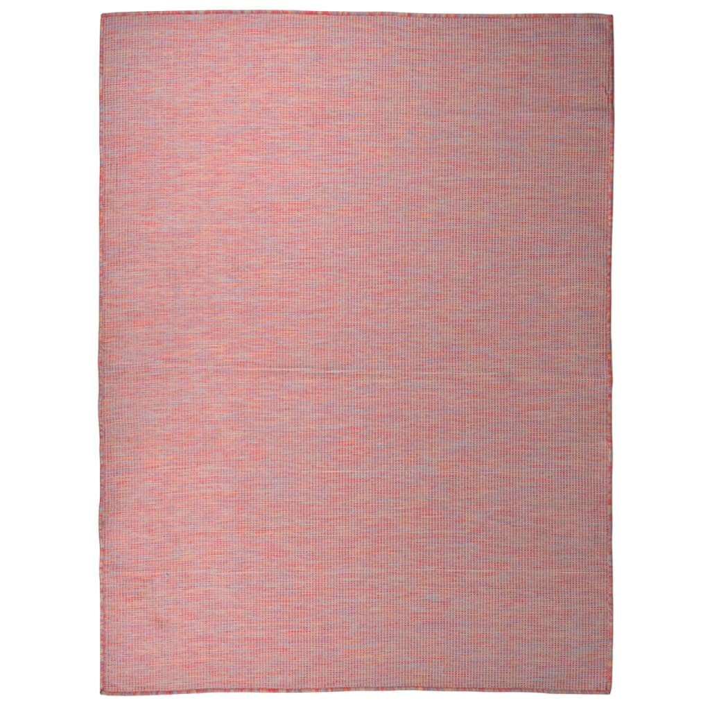 Utendørs flatvevd teppe 120x170 cm rød