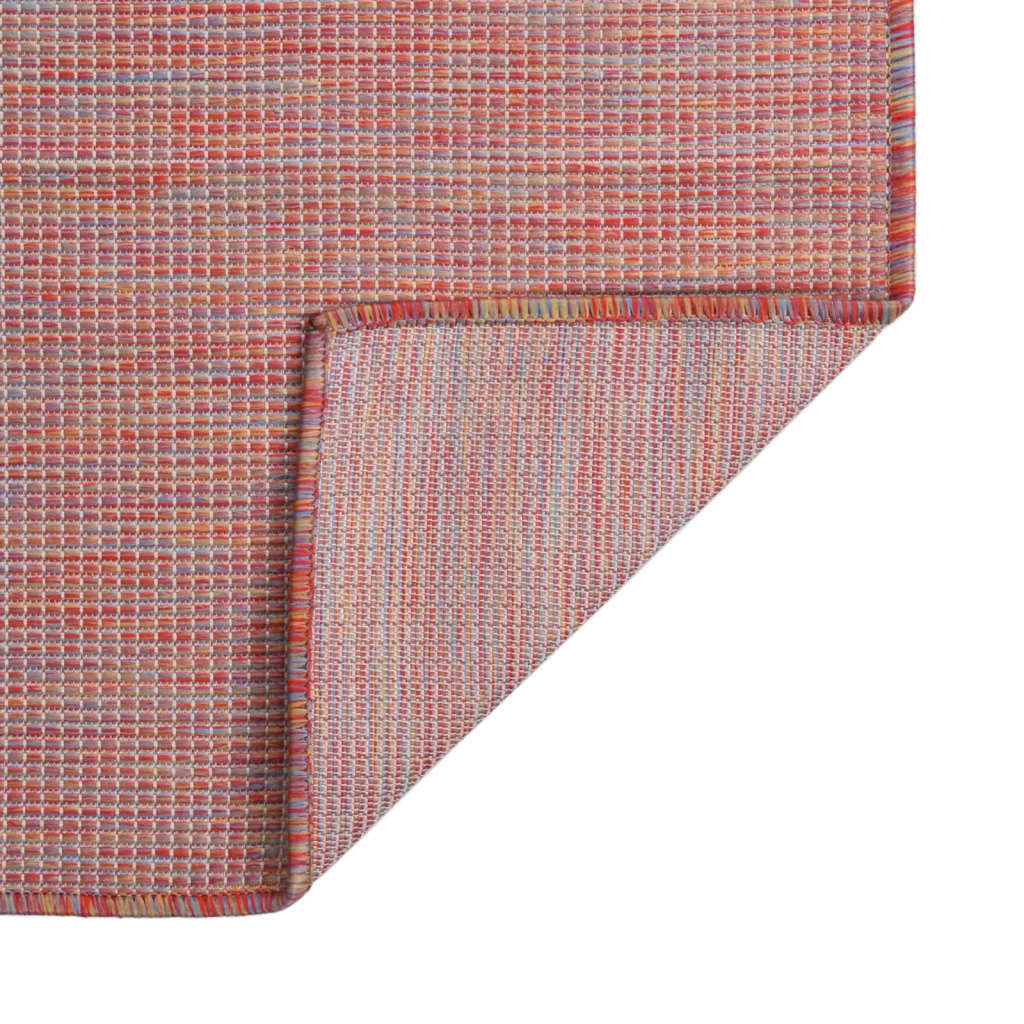 Utendørs flatvevd teppe 120x170 cm rød