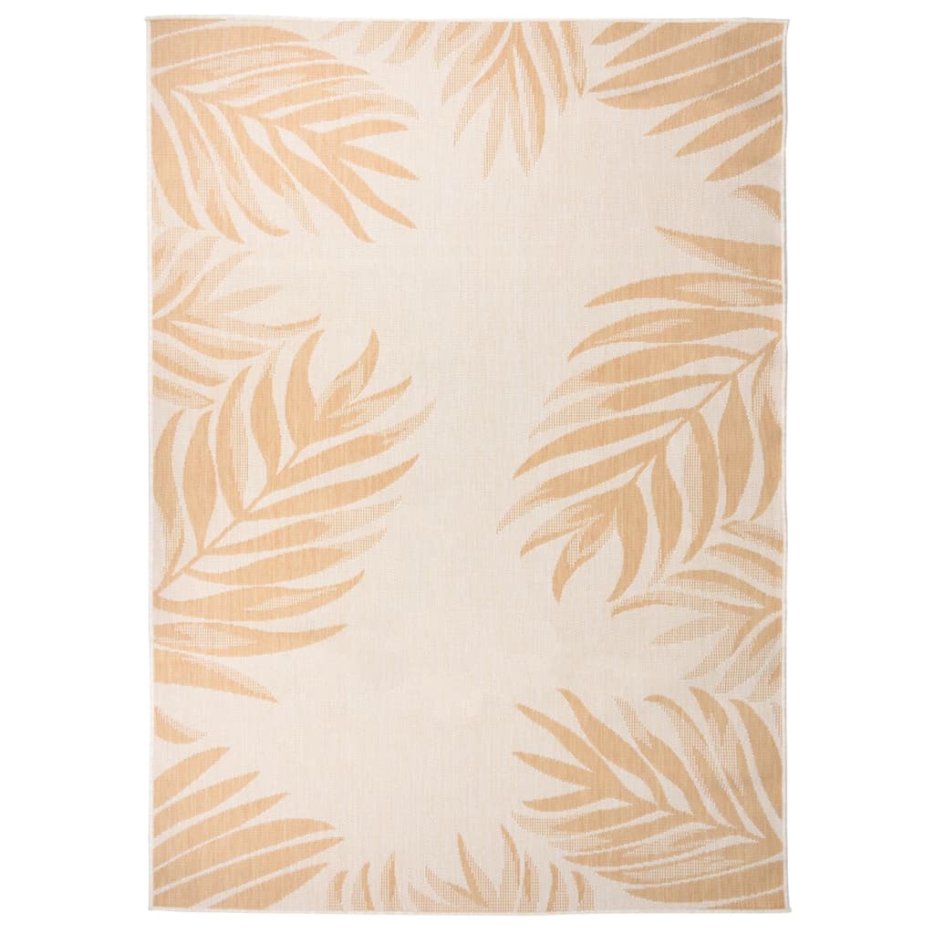 Utendørs flatvevd teppe 120x170 cm bladmønster