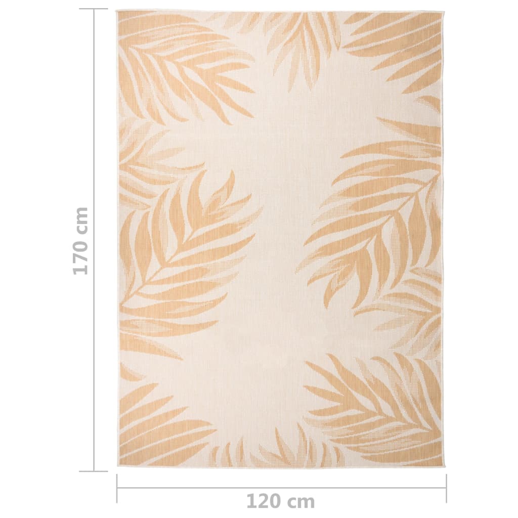 Utendørs flatvevd teppe 120x170 cm bladmønster
