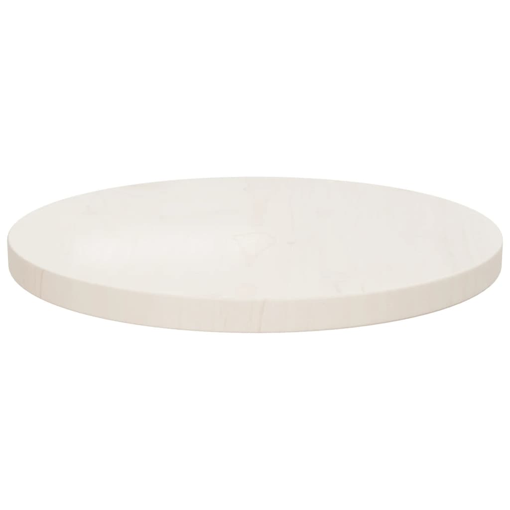 Bordplate hvit Ø40x2,5 cm heltre furu