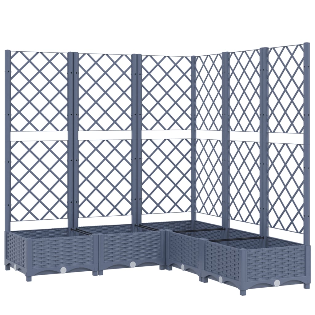 Plantekasse med espalier mørkegrå 120x120x121,5 cm PP