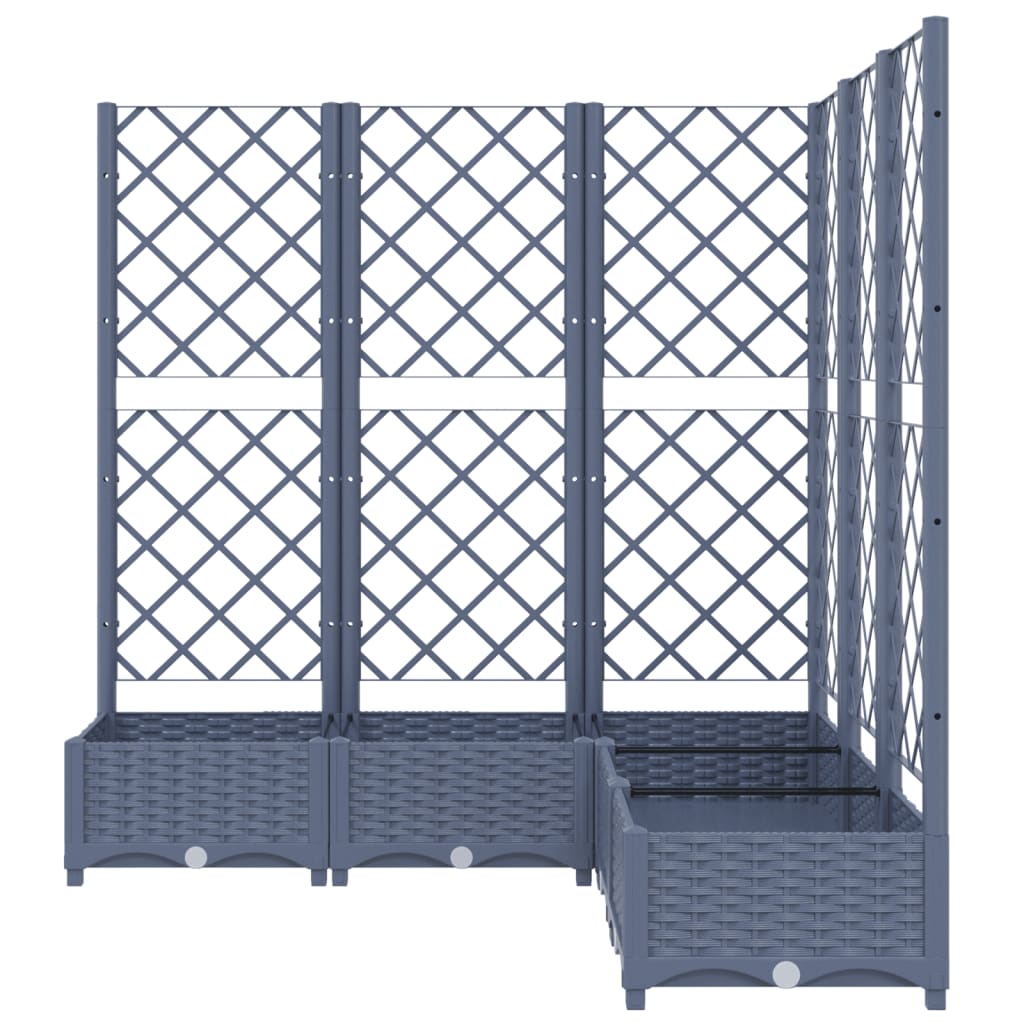 Plantekasse med espalier mørkegrå 120x120x121,5 cm PP