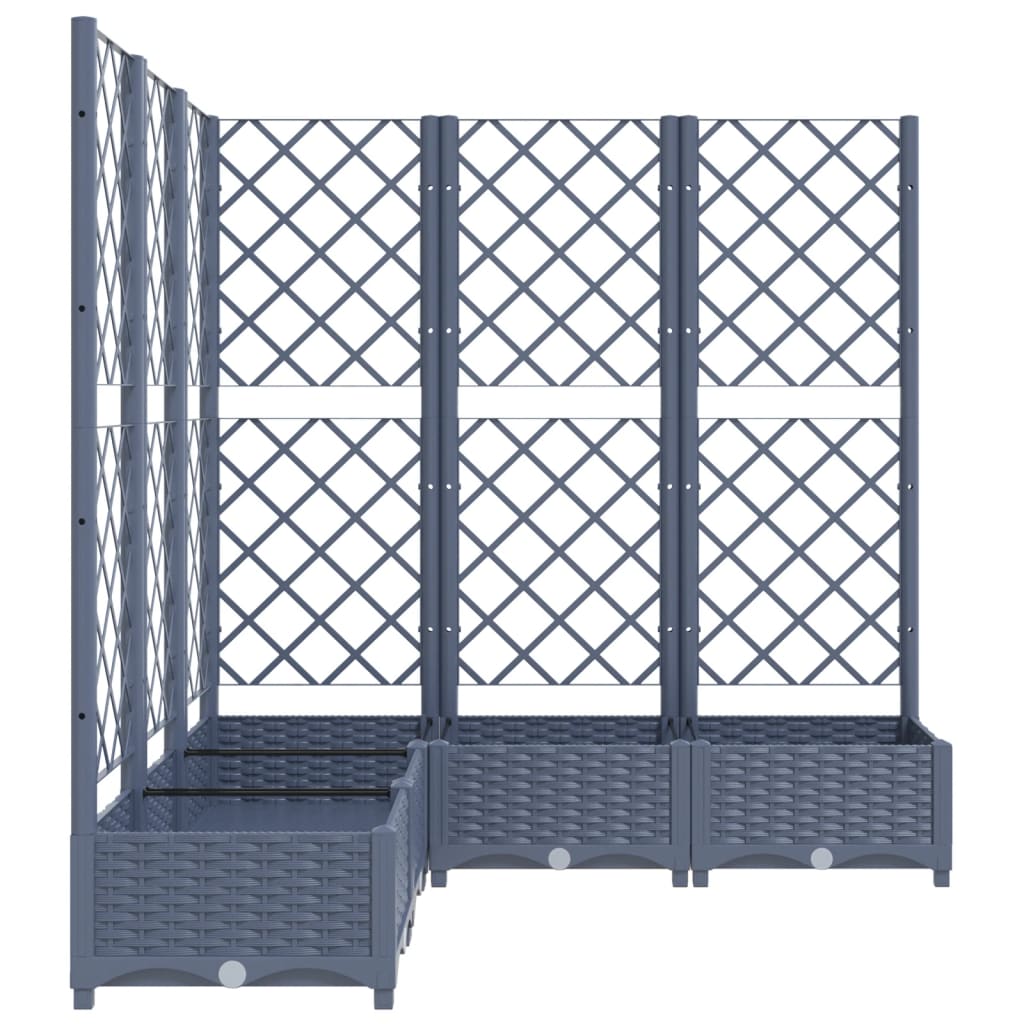Plantekasse med espalier mørkegrå 120x120x121,5 cm PP