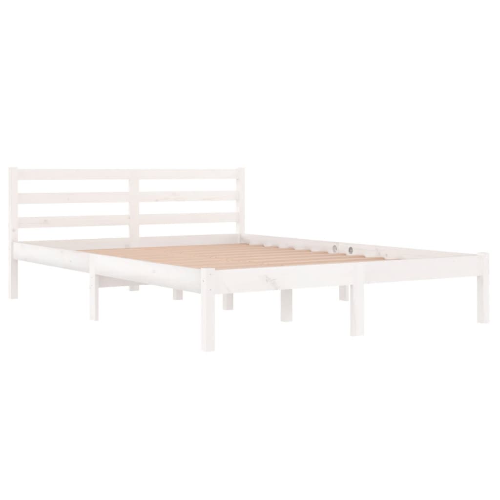 Sengeramme heltre furu 140x200 cm hvit