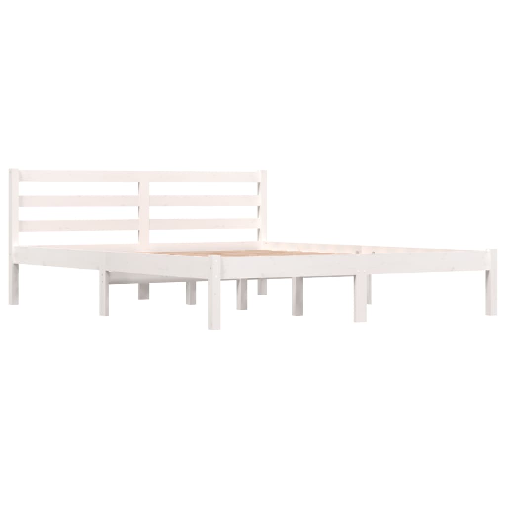 Sengeramme heltre furu 150x200 cm hvit 5FT King Size