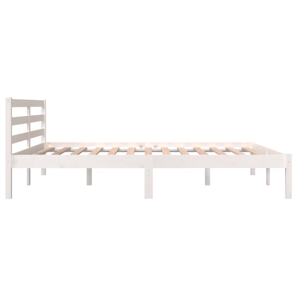 Sengeramme heltre furu 150x200 cm hvit 5FT King Size