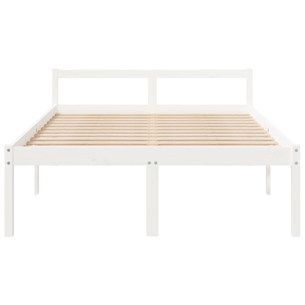 Sengeramme hvit 135x190 cm heltre furu