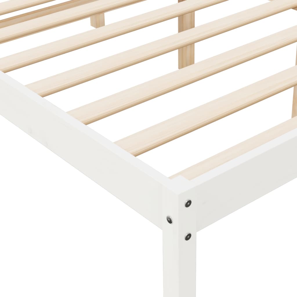 Sengeramme hvit 135x190 cm heltre furu