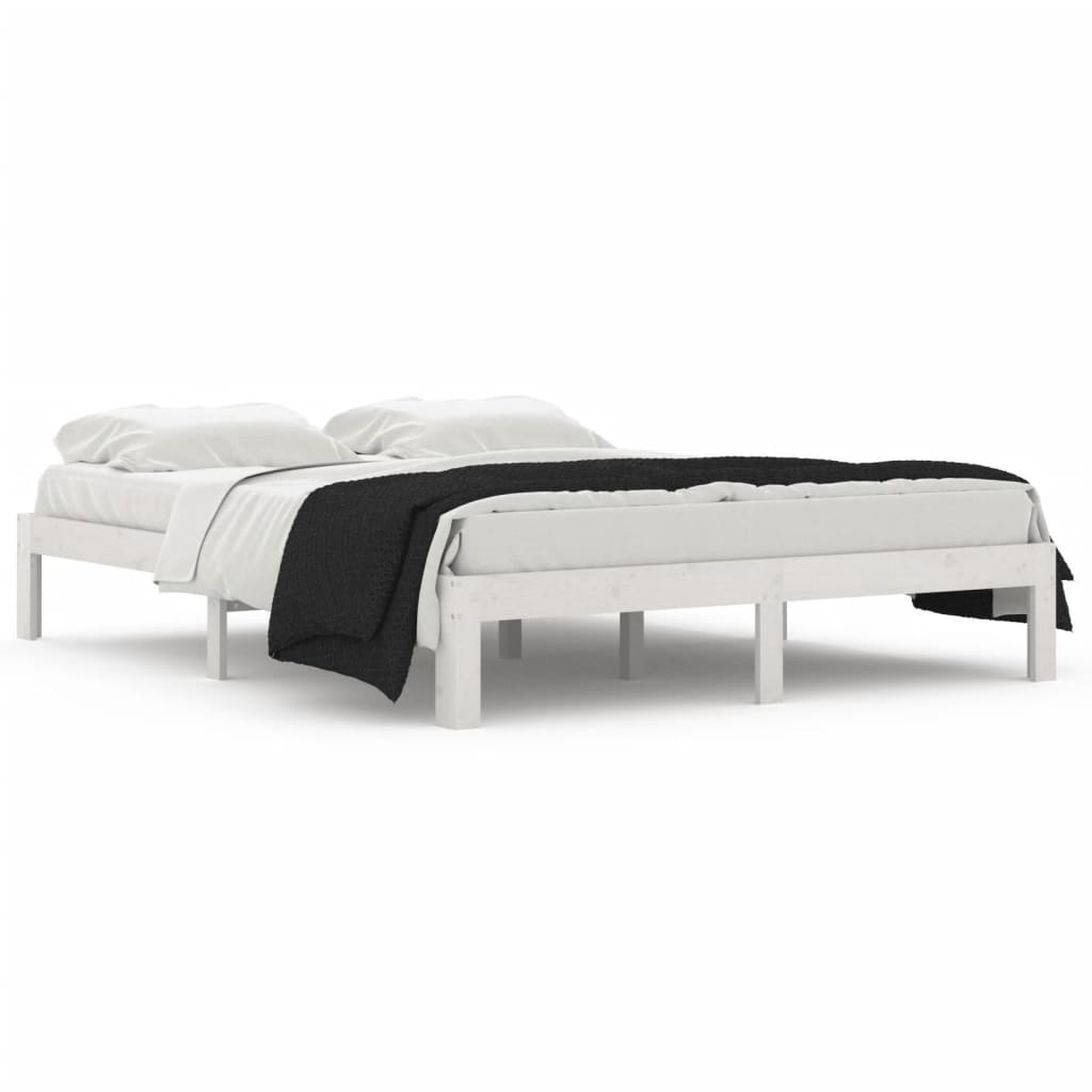 Sengeramme hvit heltre 150x200 cm 5FT King Size