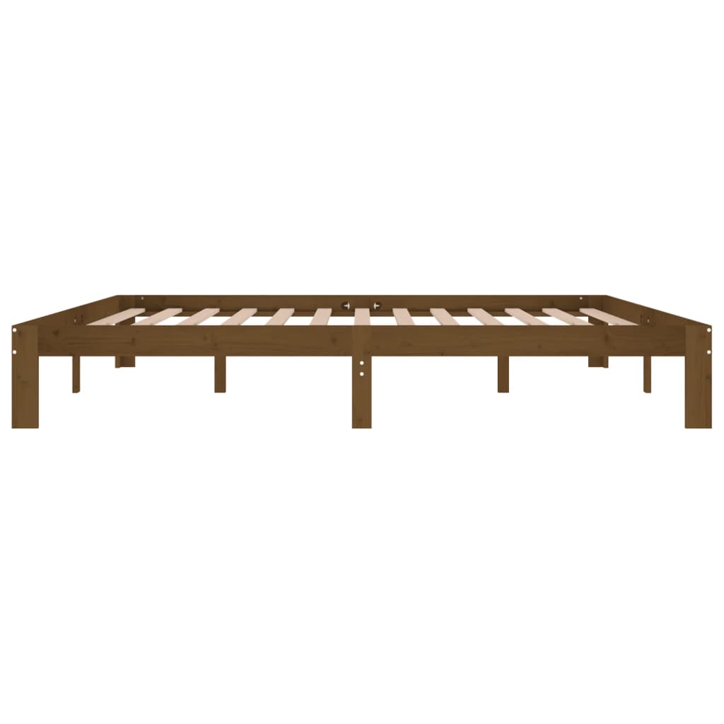 Sengeramme honningbrun heltre furu 200x200 cm