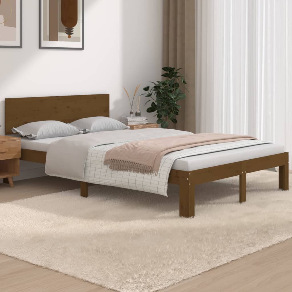 Sengeramme honningbrun heltre 120x190 cm Small Double