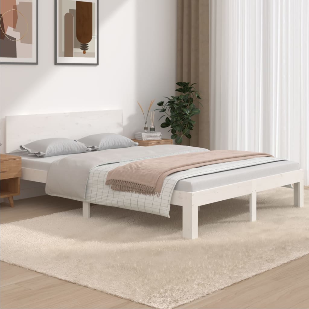 Sengeramme hvit heltre 135x190 cm 4FT6 Double