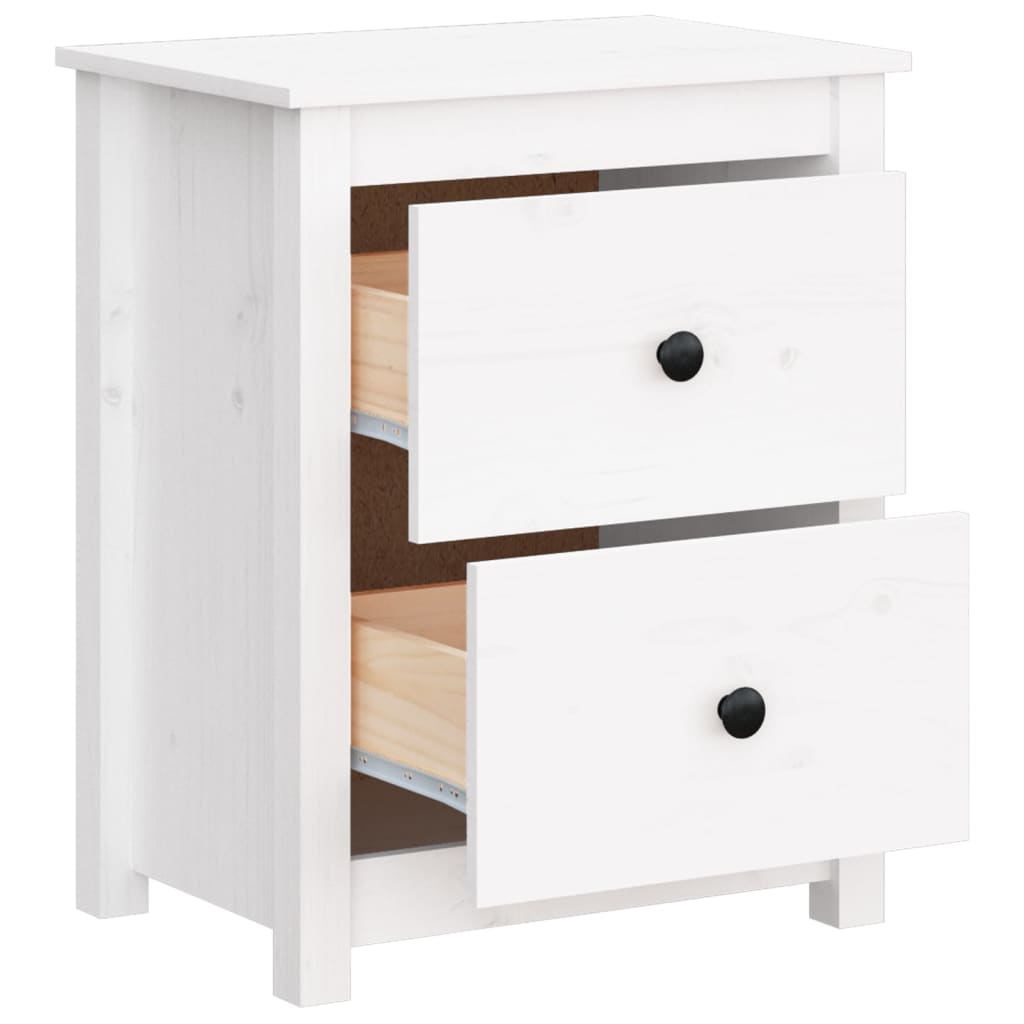 Nattbord hvit 50x35x61,5 cm heltre furu