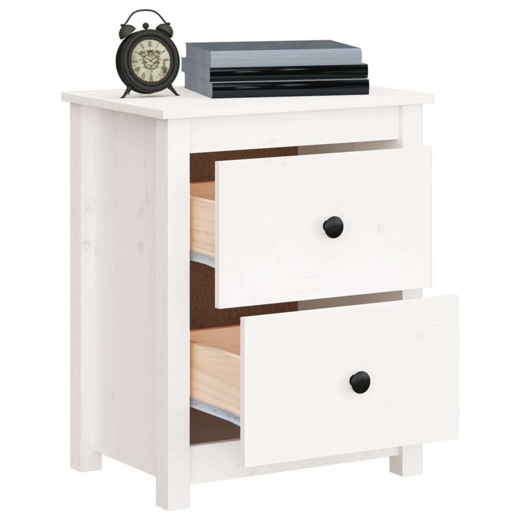 Nattbord hvit 50x35x61,5 cm heltre furu