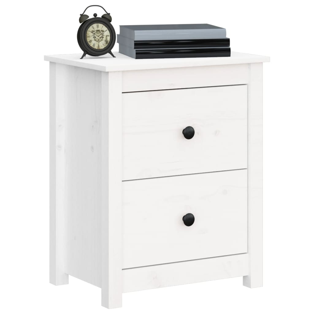 Nattbord hvit 50x35x61,5 cm heltre furu