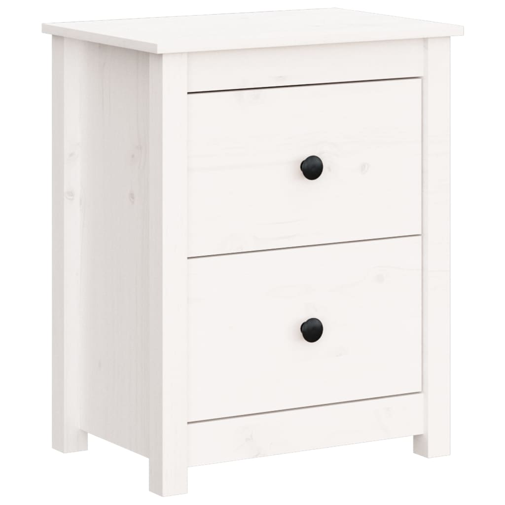 Nattbord 2 stk hvit 50x35x61,5 cm heltre furu