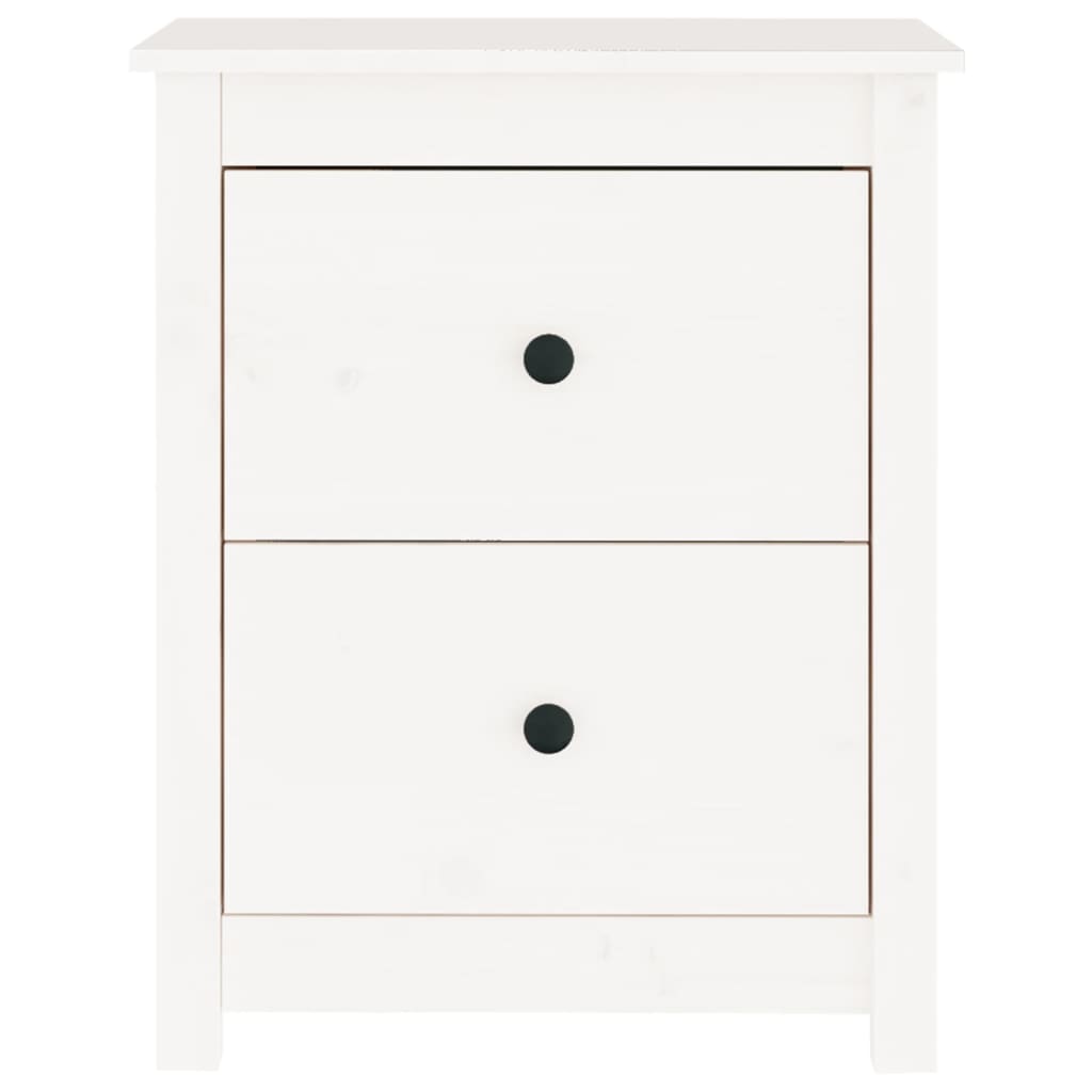 Nattbord 2 stk hvit 50x35x61,5 cm heltre furu