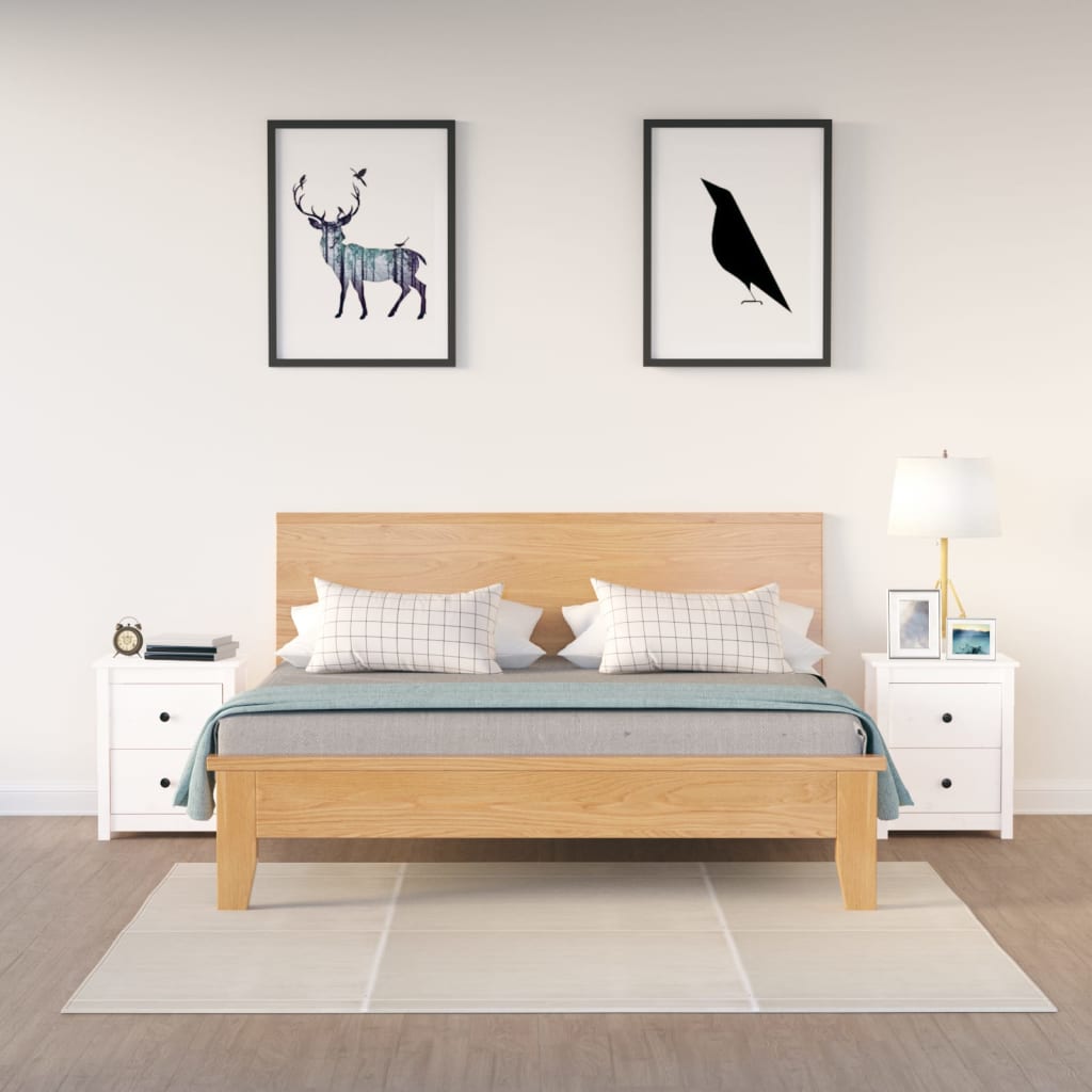 Nattbord 2 stk hvit 50x35x61,5 cm heltre furu