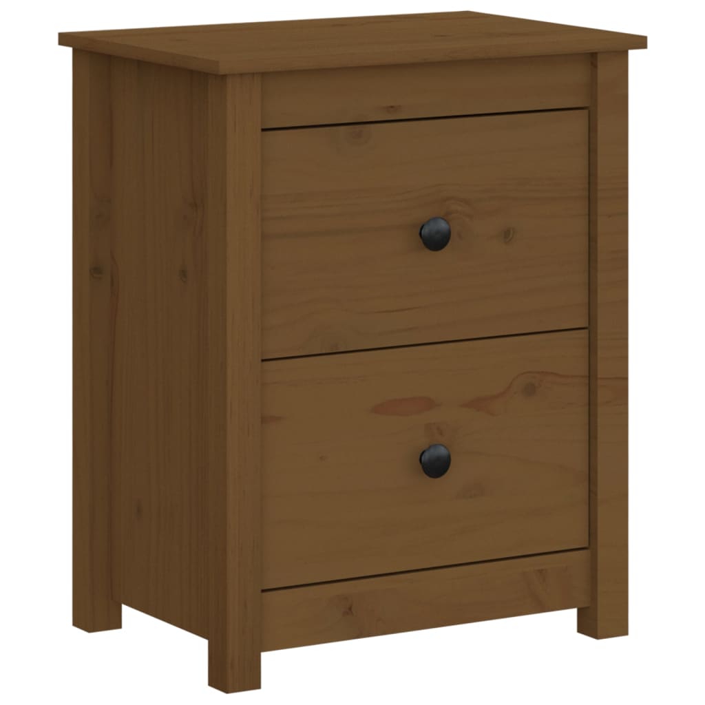 Nattbord 2 stk honningbrun 50x35x61,5 cm heltre furu