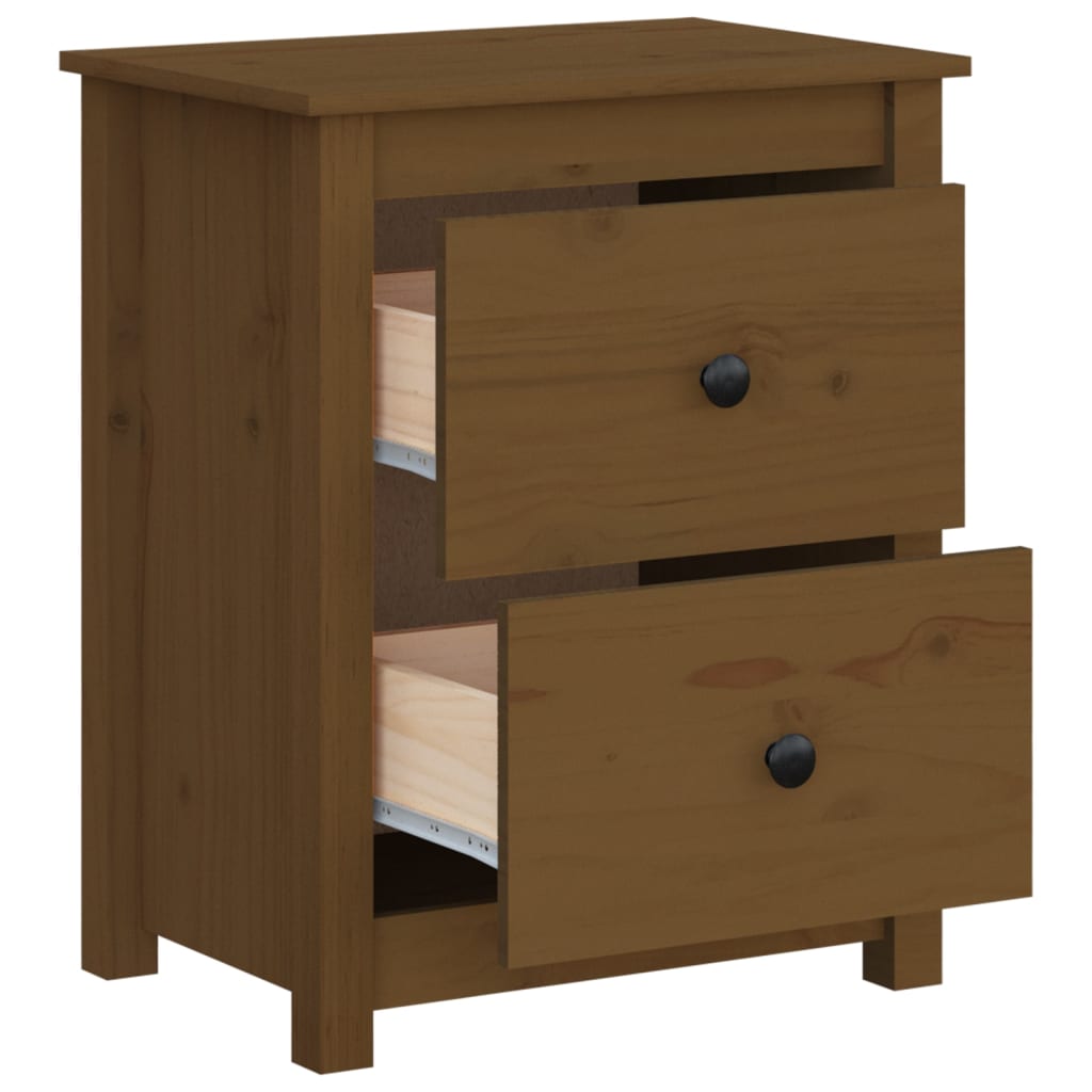 Nattbord 2 stk honningbrun 50x35x61,5 cm heltre furu