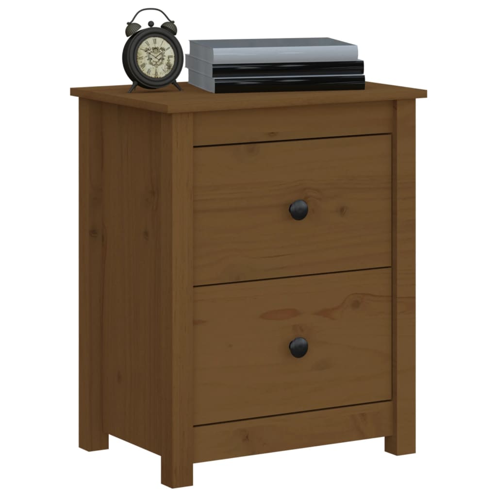 Nattbord 2 stk honningbrun 50x35x61,5 cm heltre furu