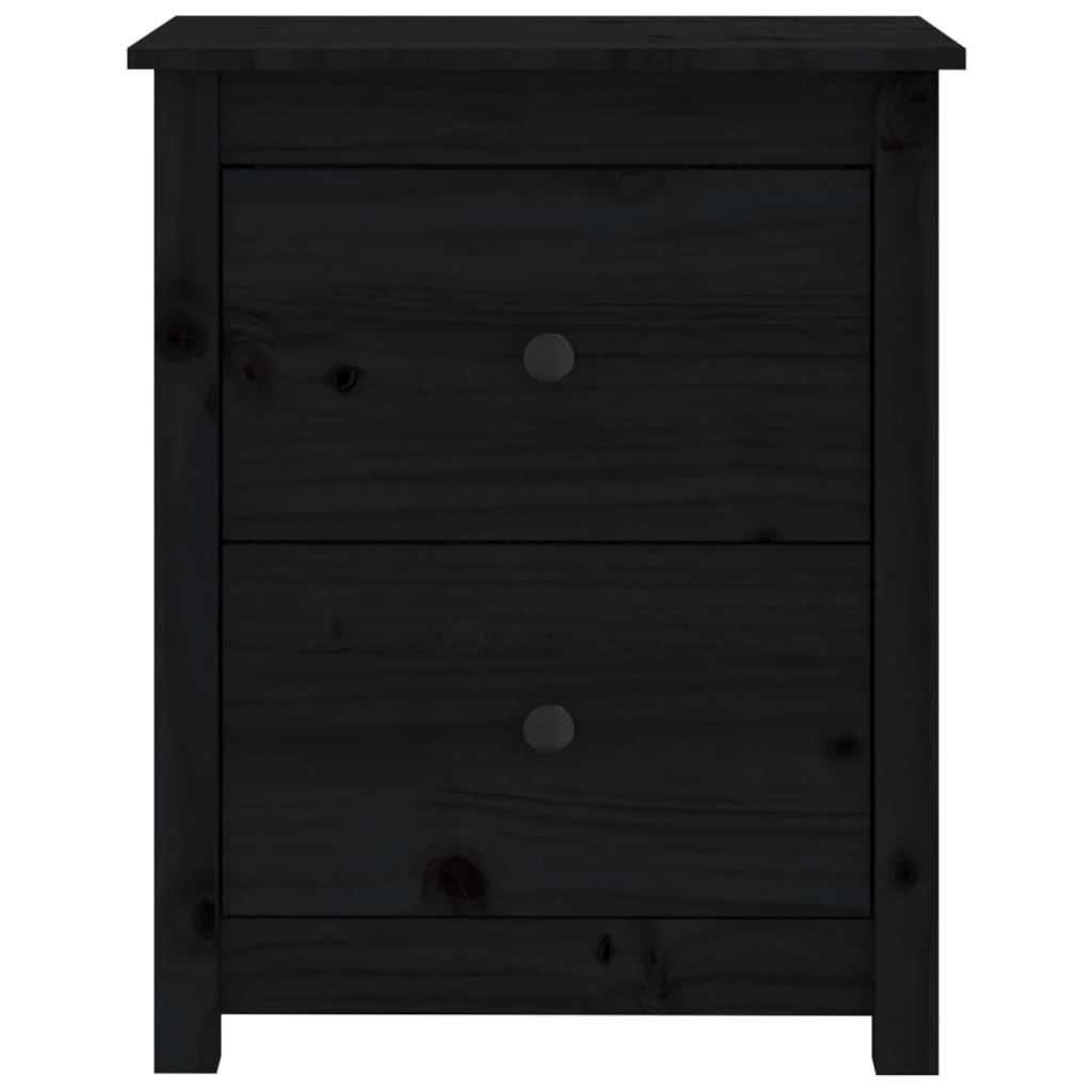 Nattbord svart 50x35x61,5 cm heltre furu