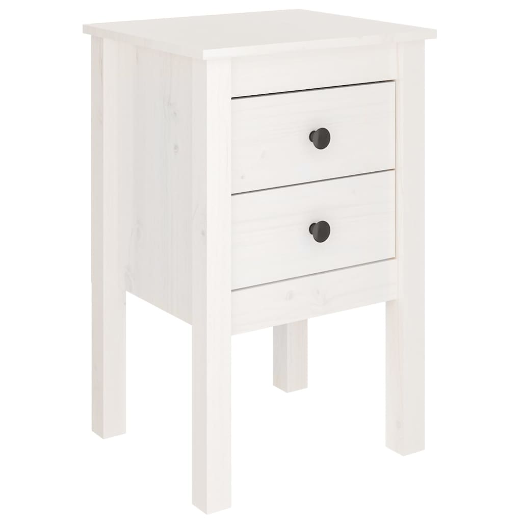 Nattbord 2 stk hvit 40x35x61,5 cm heltre furu