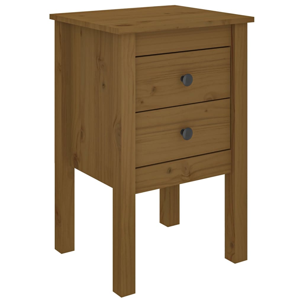 Nattbord 2 stk honningbrun 40x35x61 cm heltre furu