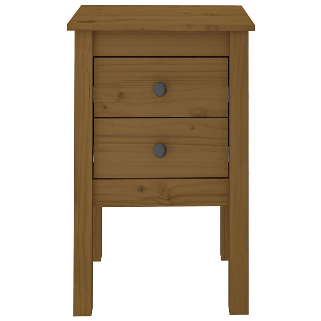 Nattbord 2 stk honningbrun 40x35x61 cm heltre furu