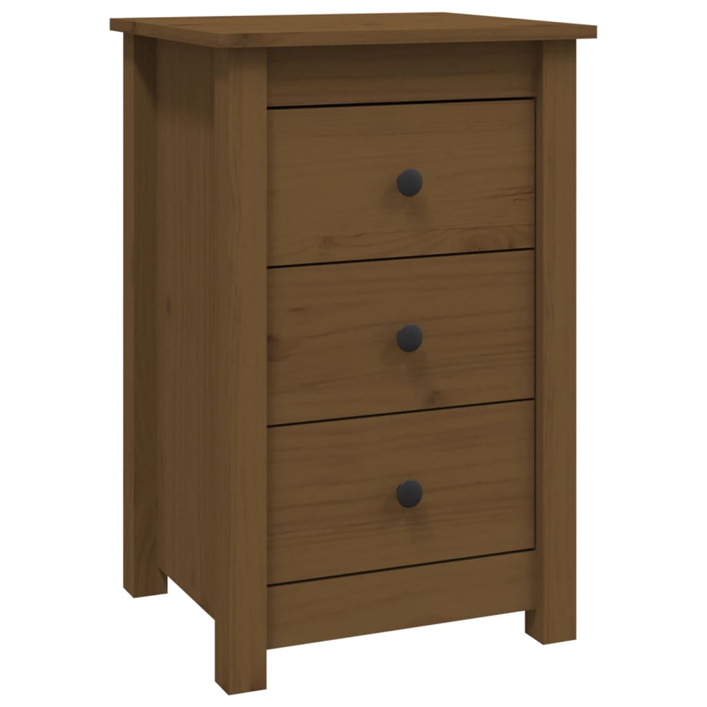 Nattbord 2 stk honningbrun 40x35x61 cm heltre furu