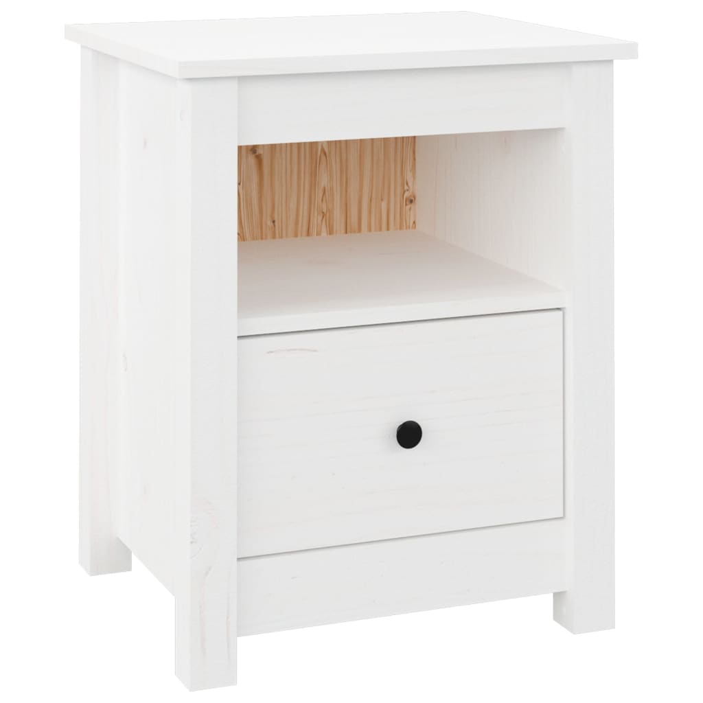 Nattbord 2 stk hvit 40x35x49 heltre furu