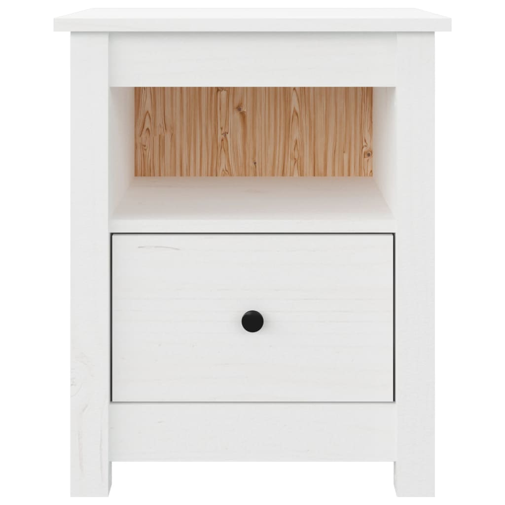 Nattbord 2 stk hvit 40x35x49 heltre furu