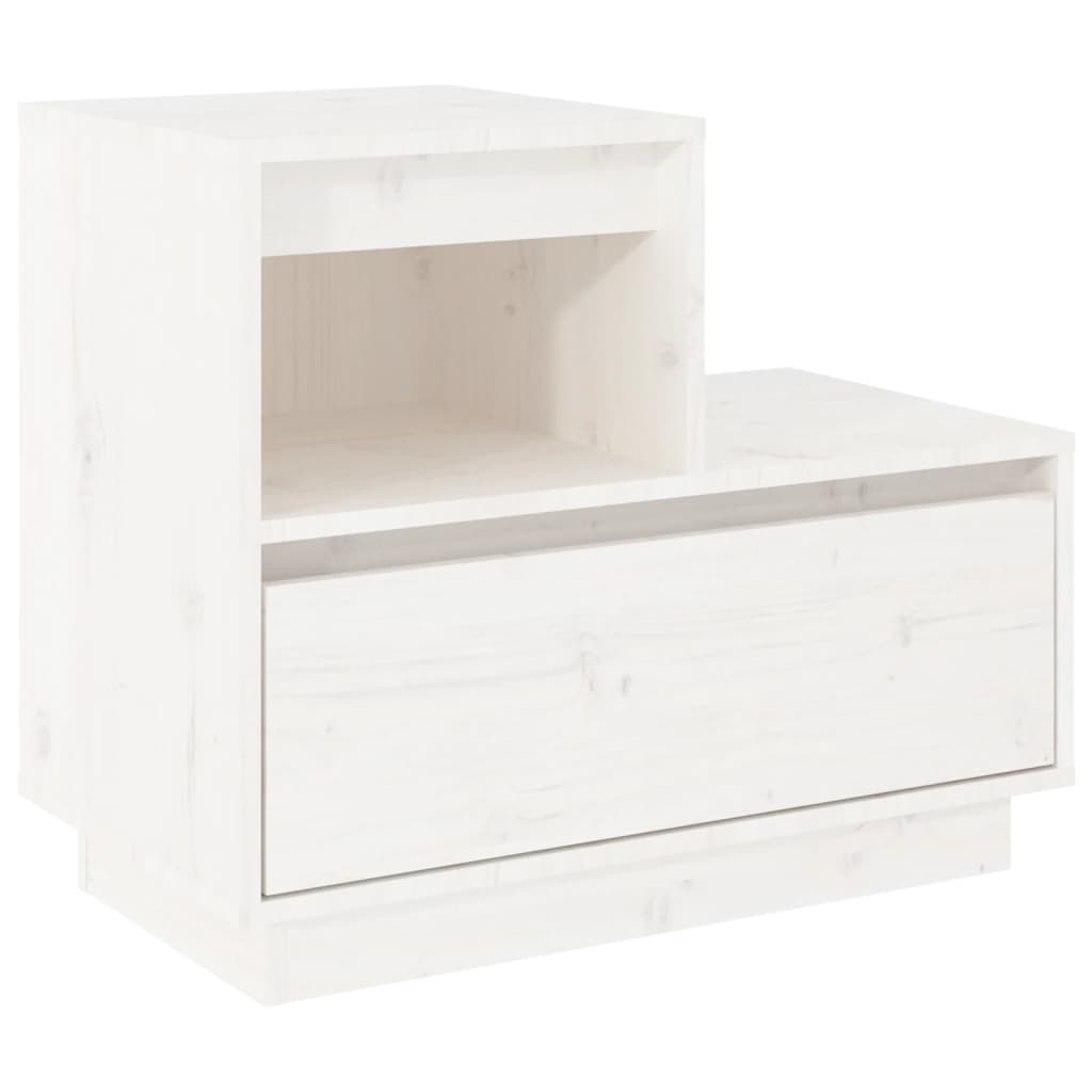 Nattbord 2 stk hvit 60x34x51 heltre furu