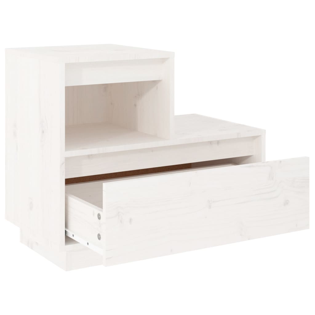 Nattbord 2 stk hvit 60x34x51 heltre furu