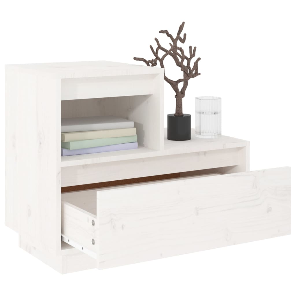 Nattbord 2 stk hvit 60x34x51 heltre furu
