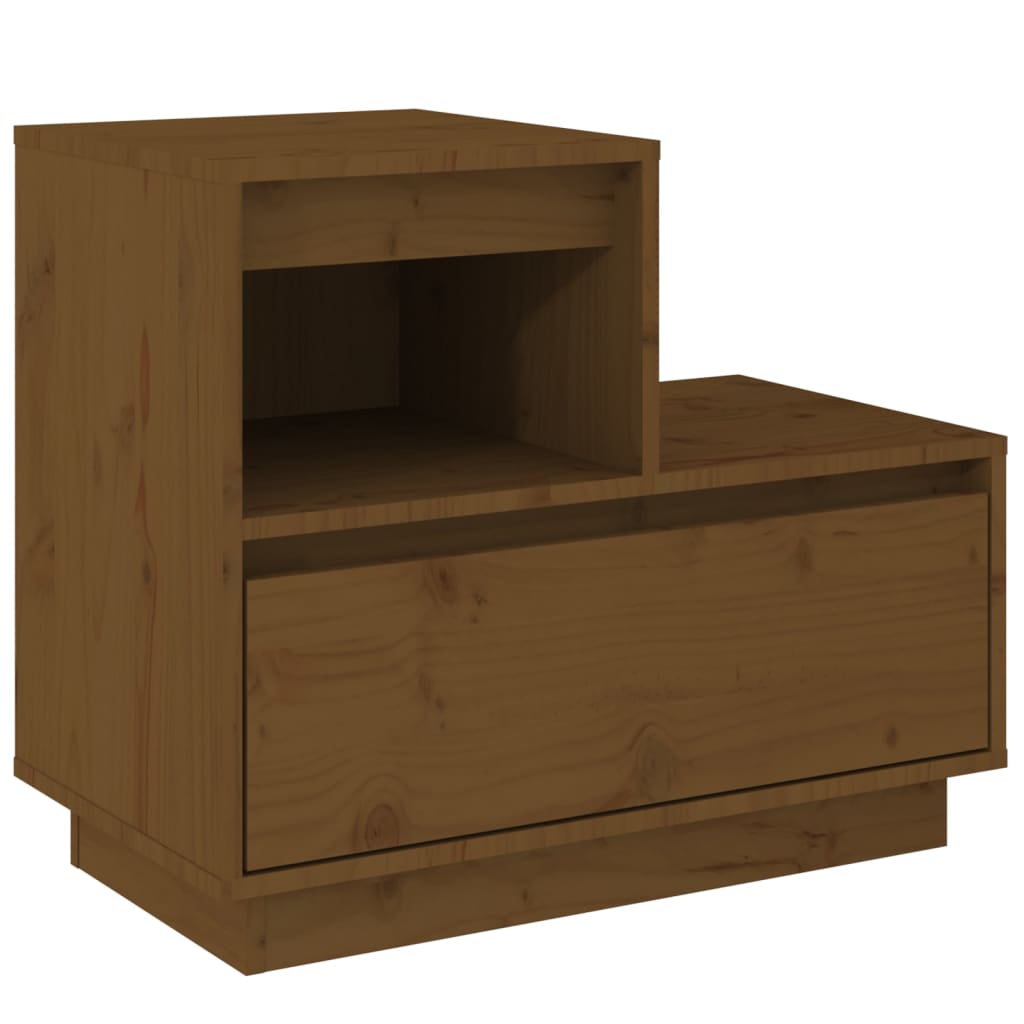 Nattbord 2 stk honningbrun 60x34x51 cm heltre furu