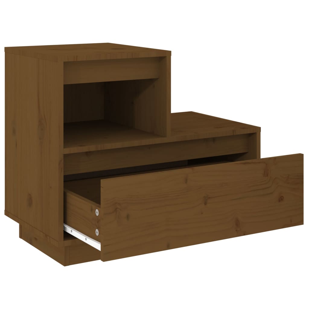Nattbord 2 stk honningbrun 60x34x51 cm heltre furu
