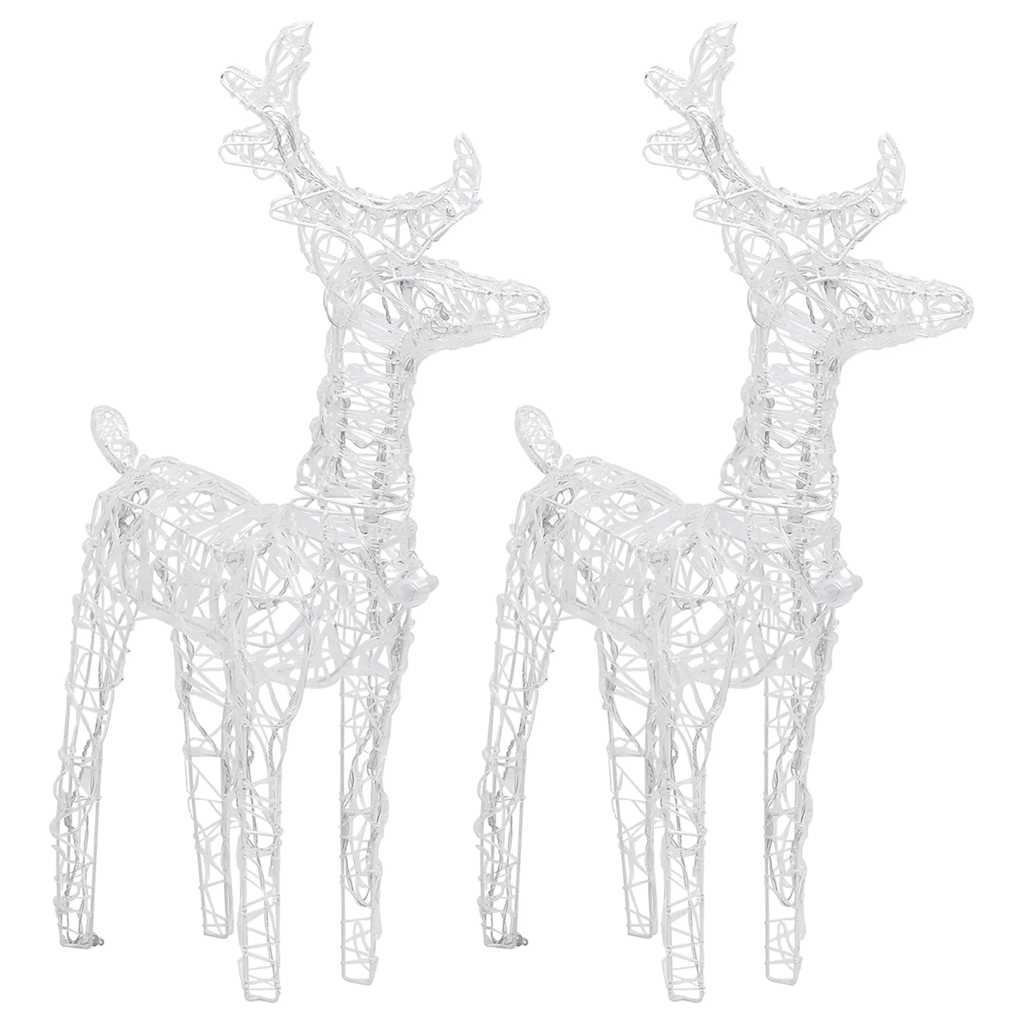 Julereinsdyr 2 stk varmhvit 80 LED akryl