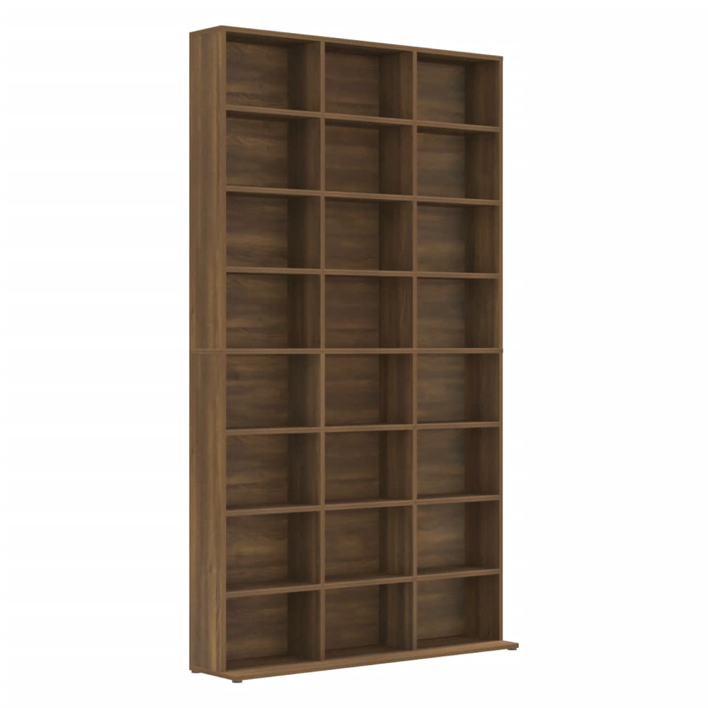 CD-skap brun eik 102x23x177,5 cm konstruert tre