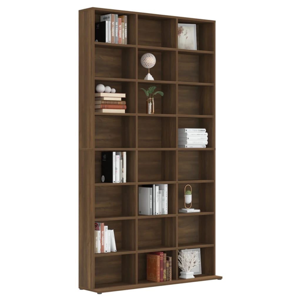 CD-skap brun eik 102x23x177,5 cm konstruert tre