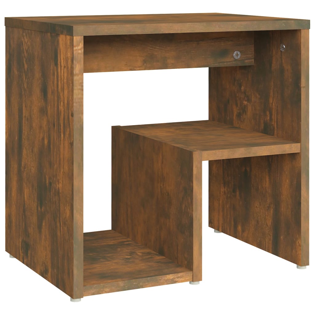 Nattbord 2 stk røkt eik 40x30x40 cm konstruert tre