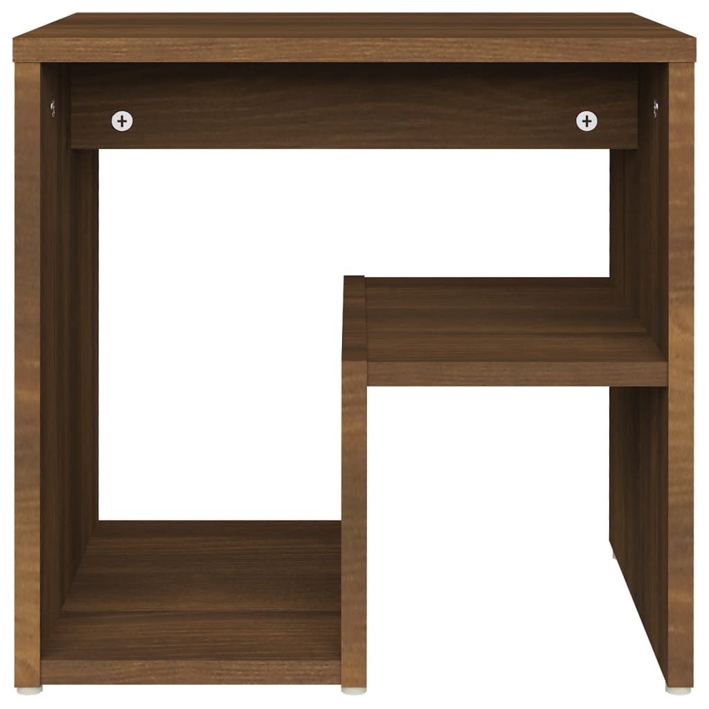 Nattbord 2 stk brun eik 40x30x40 cm konstruert tre