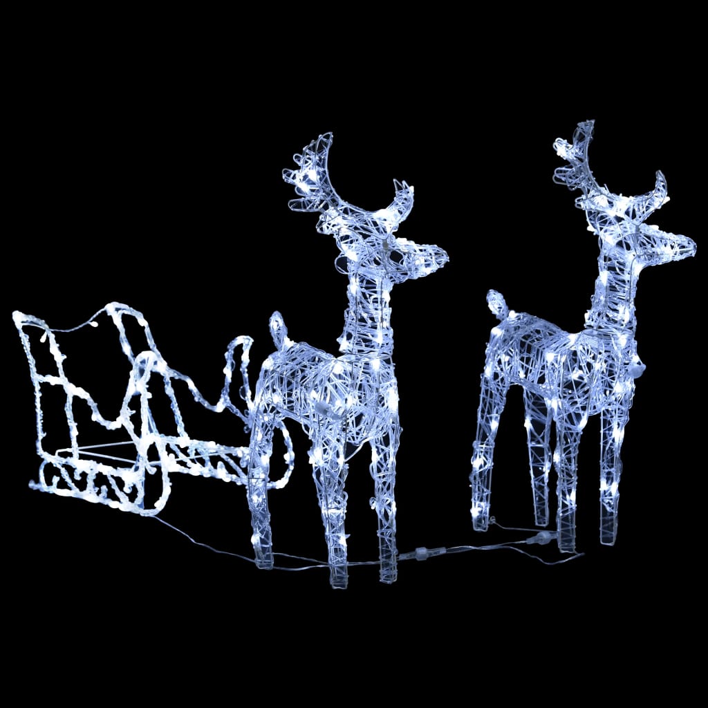 Reinsdyr og slede julepynt 240 lysdioder akryl