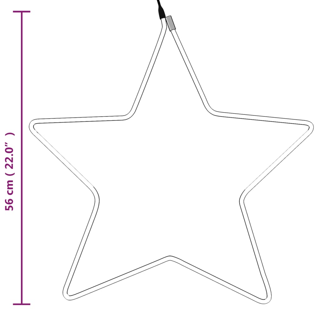 Julestjernefigur med 48 lysdioder varmhvit 56 cm