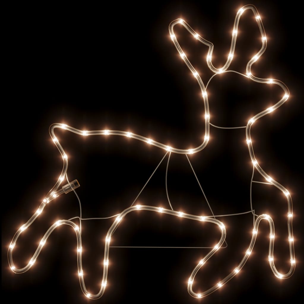 Julereinsdyrfigur med 72 lysdioder varmhvit 57x55x4,5 cm