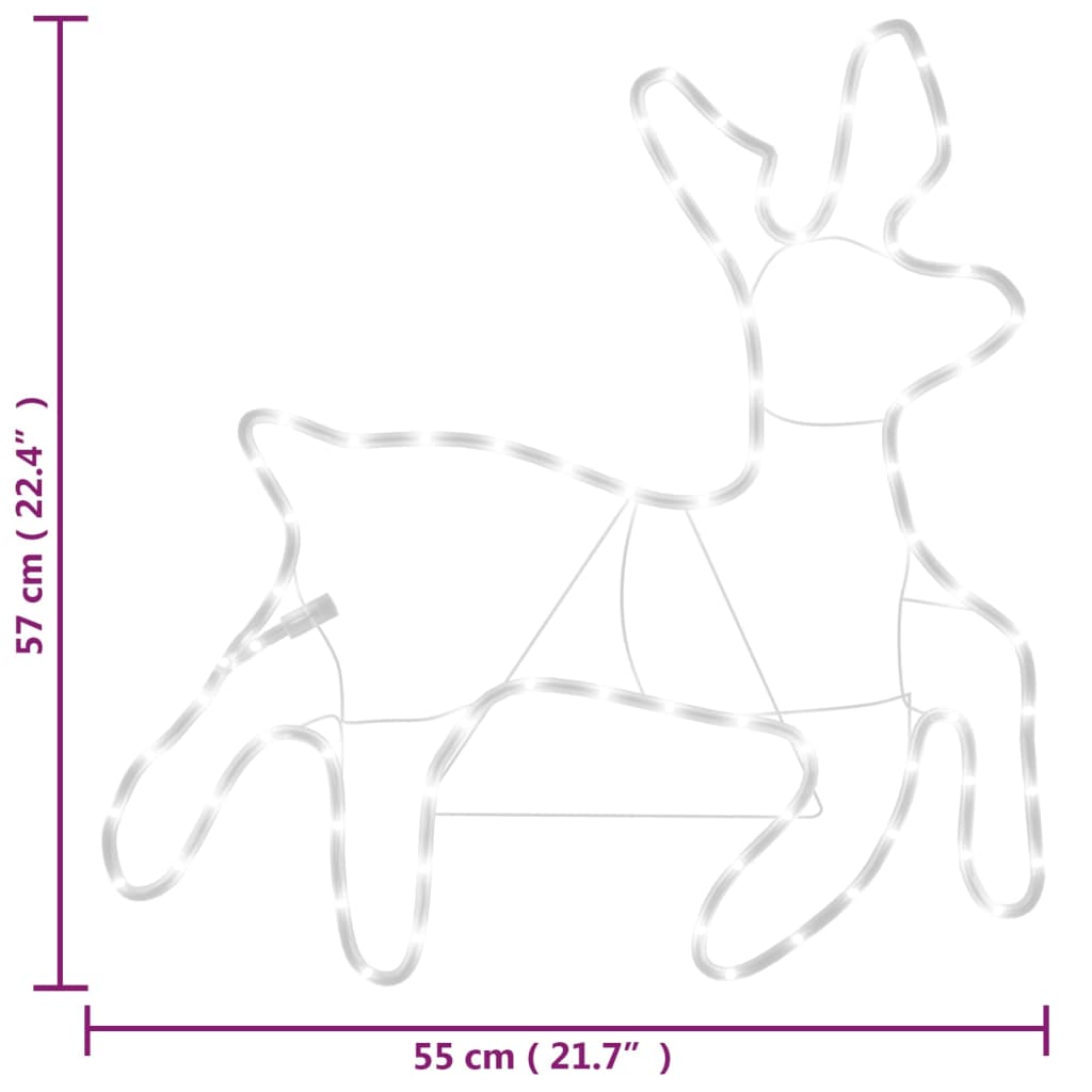 Julereinsdyrfigur med 72 lysdioder varmhvit 57x55x4,5 cm