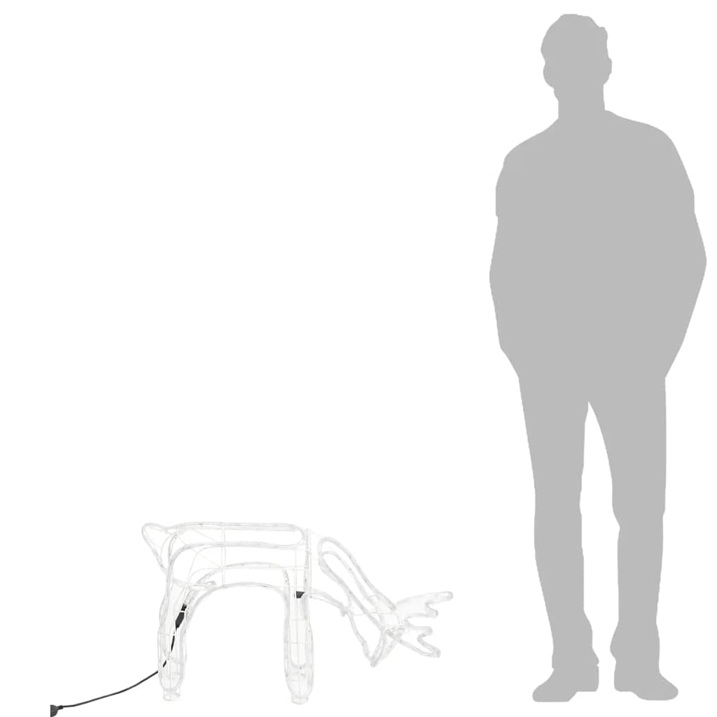 Julereinsdyrfigur varmhvit 73x31x45 cm